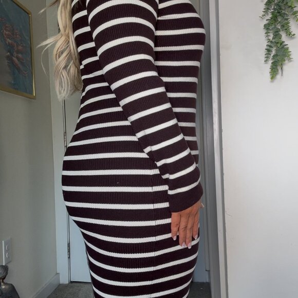 PRIMARK STRIPPED MIDI KNIT DRESS - Picture 8 of 11